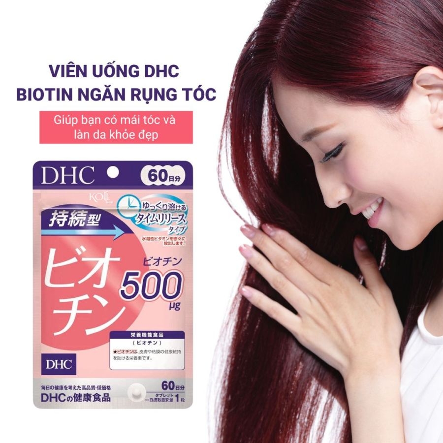 Viên uống ngăn ngừa rụng tóc biotin DHC - Gói 60 viên