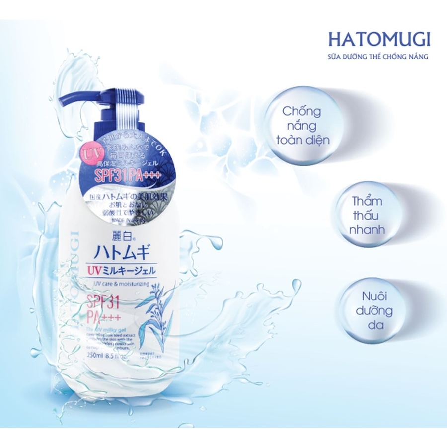 Sữa Dưỡng Thể Chống Nắng Hatomugi SPF31 PA+++ Nhật Bản 250ml