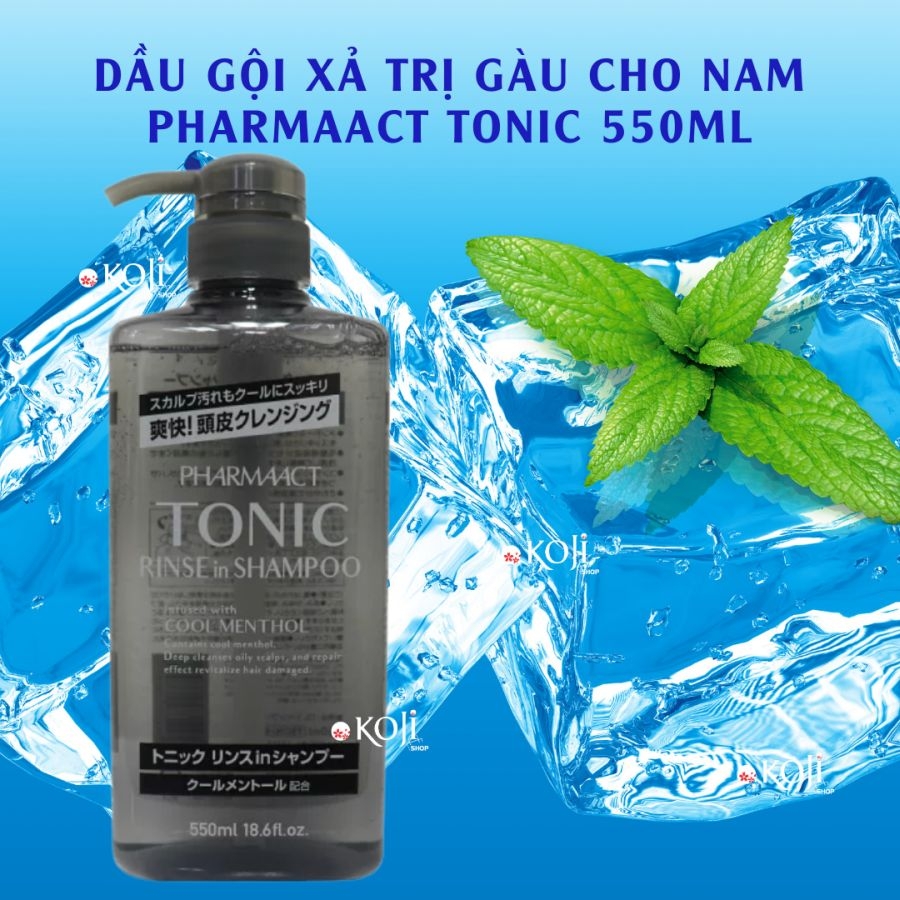 Dầu gội xả trị gàu cho nam Tonic Pharmaact 550ml (mẫu mới)