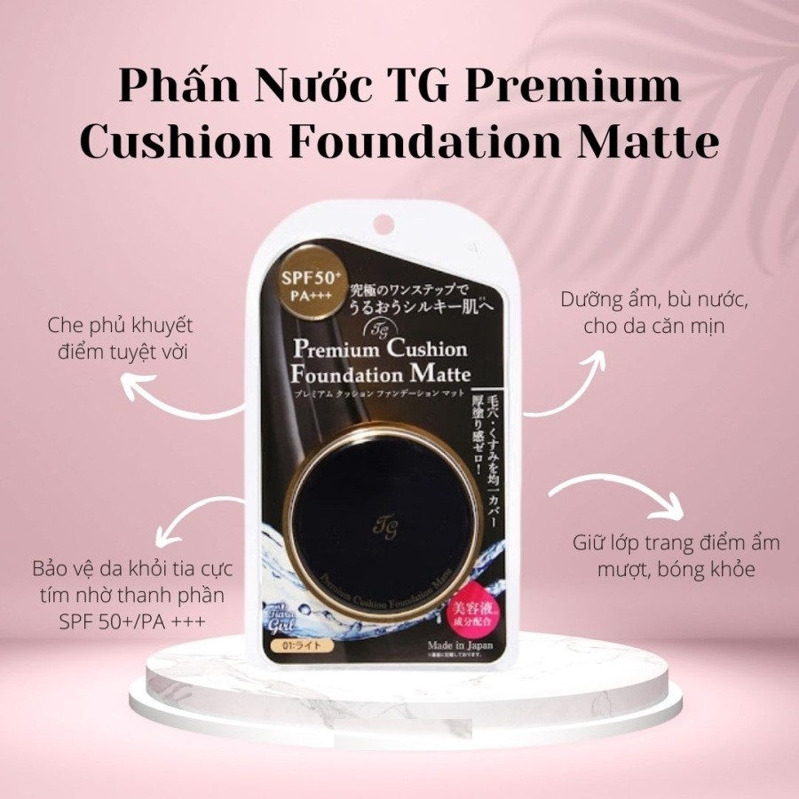 Phấn nước Tiara Premium Moist Cushion Foundation Matte 13g vỏ đen cho da dầu