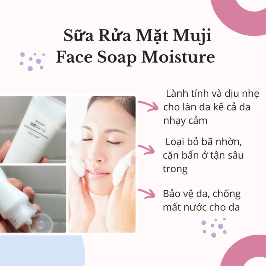 Sữa rửa mặt tạo bọt muji dạng tuýp 120g