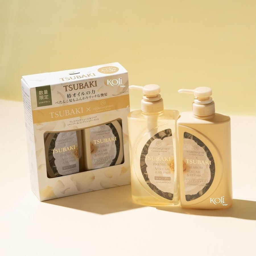 Bộ dầu gội xả Tsubaki Premium x Nicolai Bergmann 490ml - Bản giới hạn (Flower & Design)
