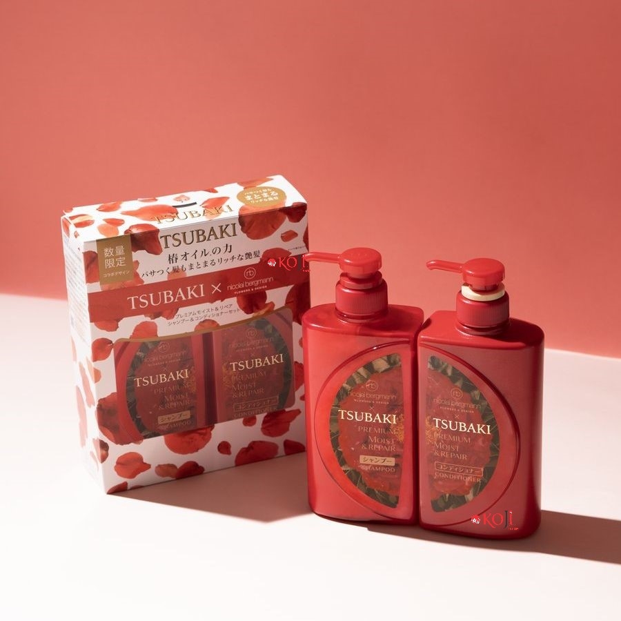 Bộ dầu gội xả Tsubaki Premium x Nicolai Bergmann 490ml - Bản giới hạn (Flower & Design)