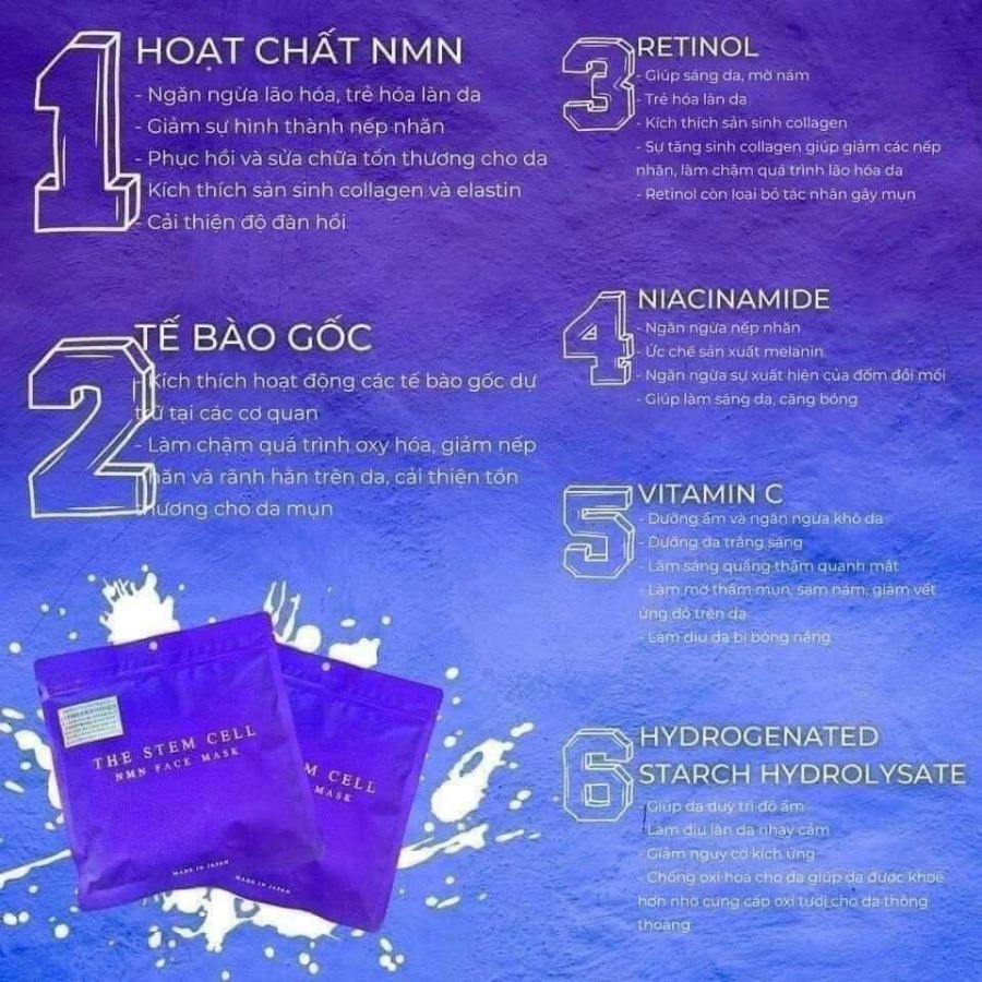 Mặt nạ tế bào gốc Stem Cell cao cấp Nhật Bản 30 miếng