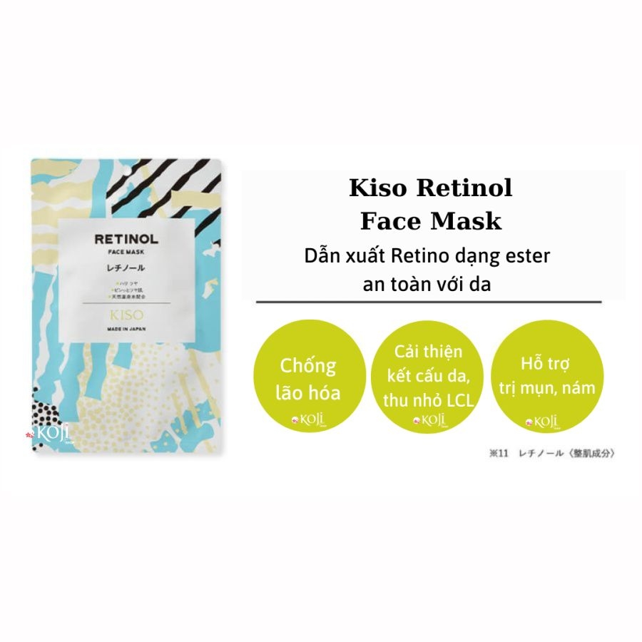 Mặt nạ dưỡng da Kiso Nhật Bản - gói 1 miếng