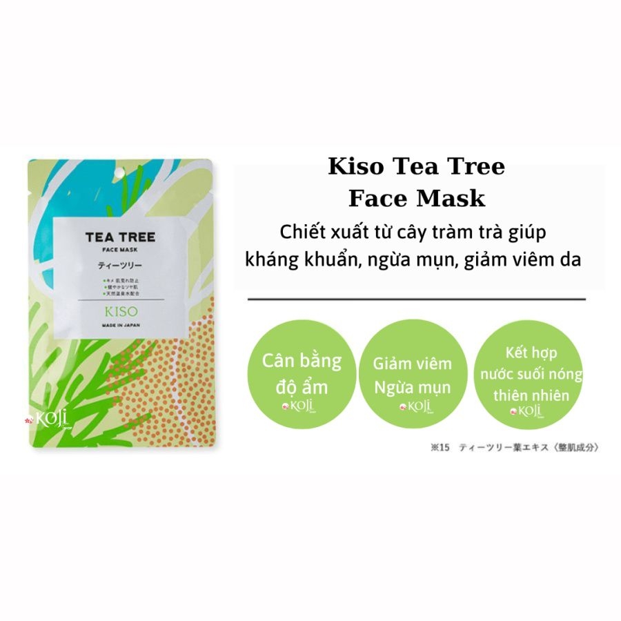 Mặt nạ dưỡng da Kiso Nhật Bản - gói 1 miếng
