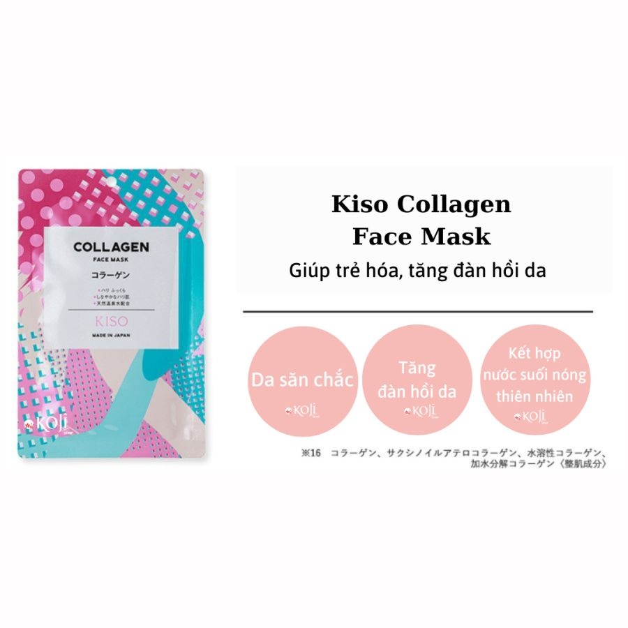 Mặt nạ dưỡng da Kiso Nhật Bản - gói 1 miếng