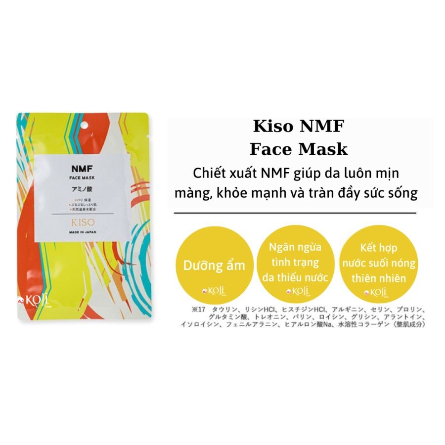 Mặt nạ dưỡng da Kiso Nhật Bản - gói 1 miếng