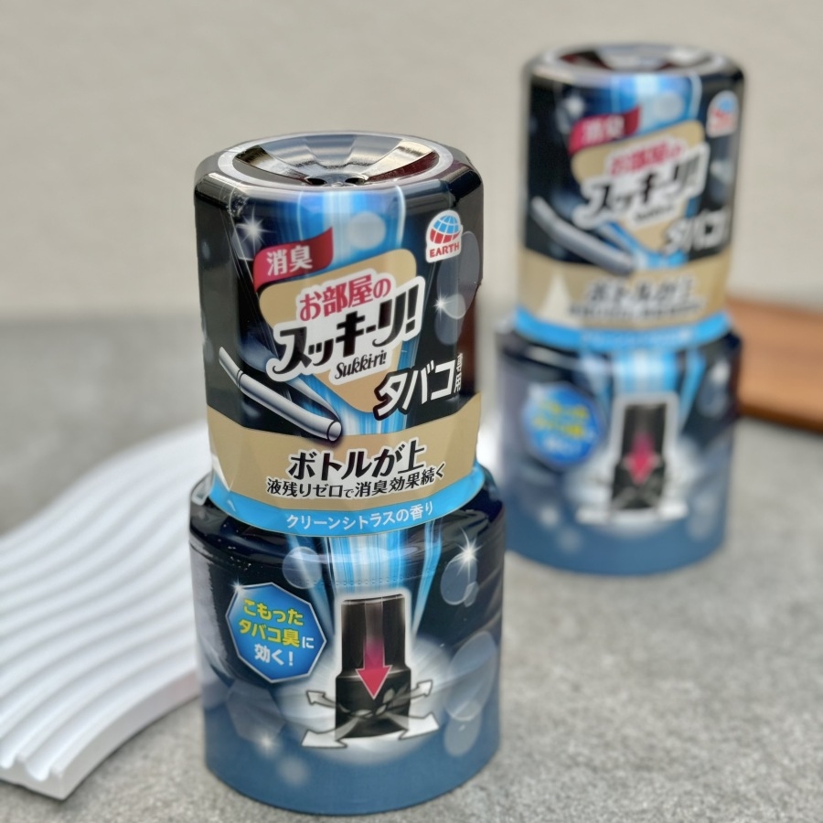 Hộp khử mùi thuốc lá Asu Earth Sukki-ri hương tinh dầu cam chanh 400ml