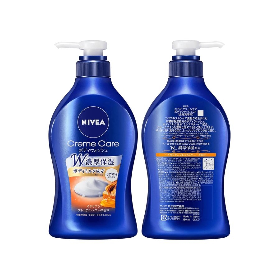 Sữa tắm dưỡng thể shea butter Nivea Creme Care 480ml (Hương mật ong cao cấp)- Hàng Nhật nội địa