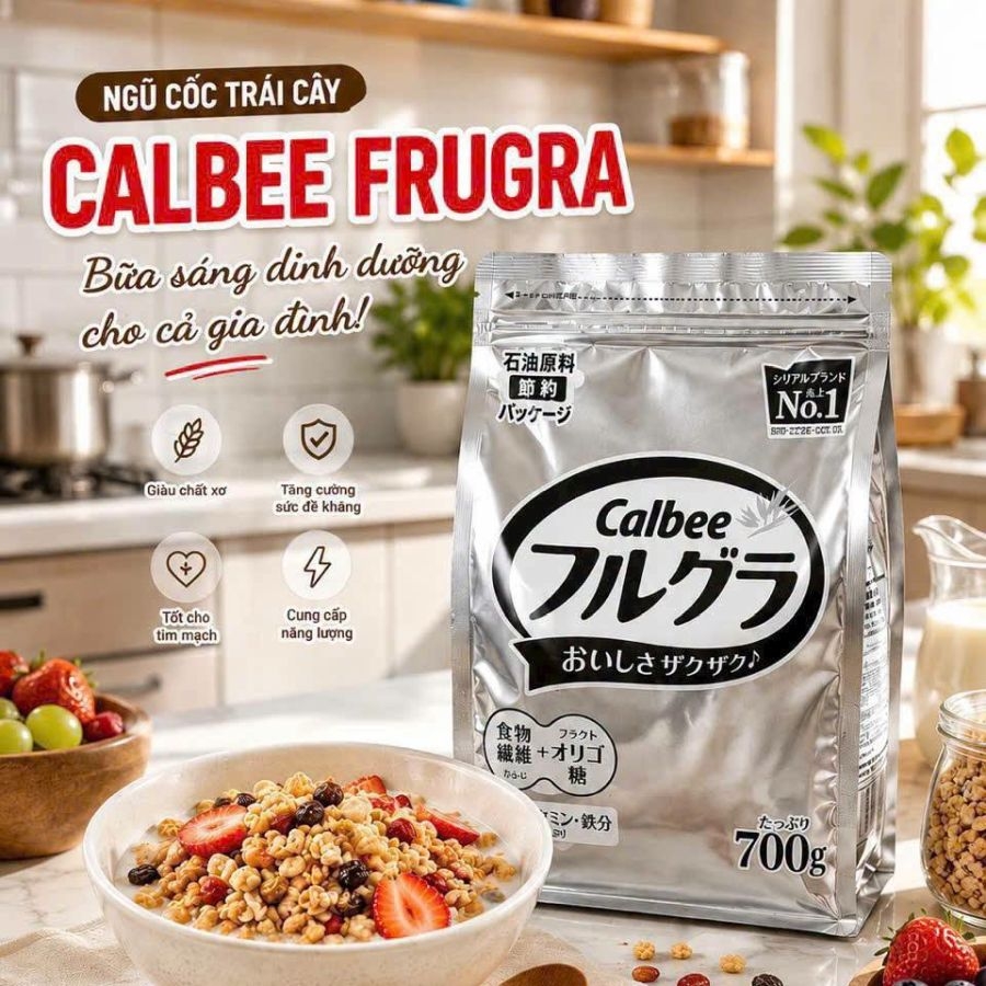 Ngũ cốc hoa quả Calbee Nhật Bản 750gr