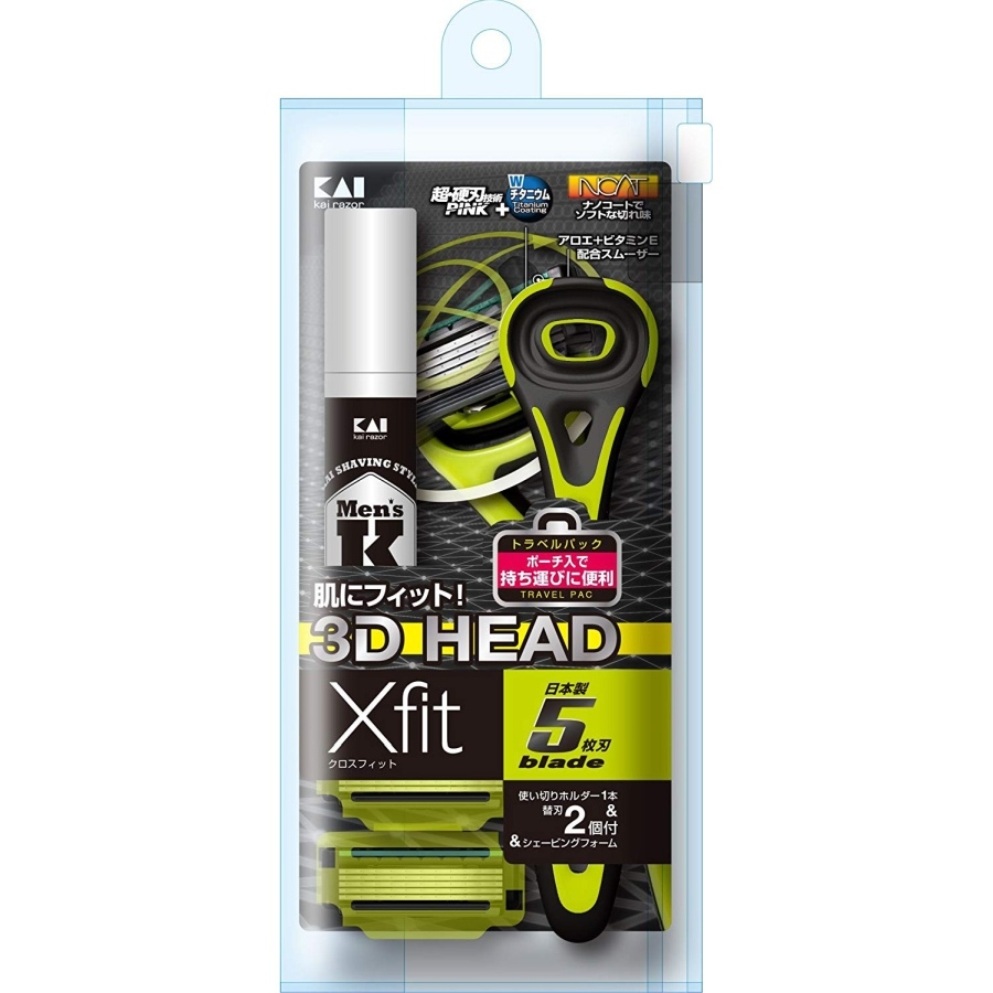 Set dạo cạo râu 5 lưỡi kép KAI kèm kem cạo râu Xfit