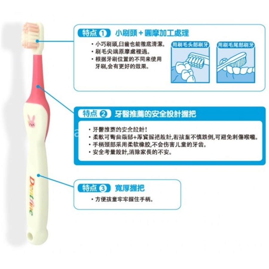 Bàn chải đánh răng Dentfine cổ dẻo  cho bé từ 1.5 - 6 tuổi