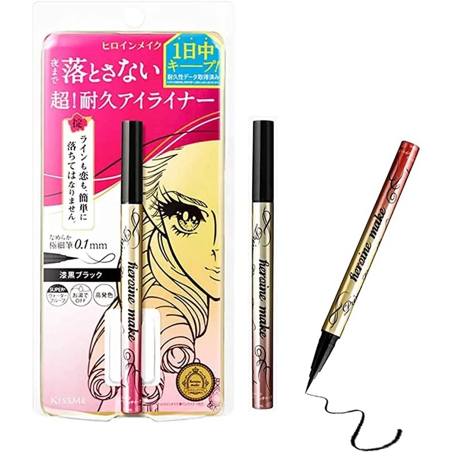 Bút kẻ mắt Kissme Heroin chống thấm nước, siêu bền 24h, siêu mảnh 0.1mm