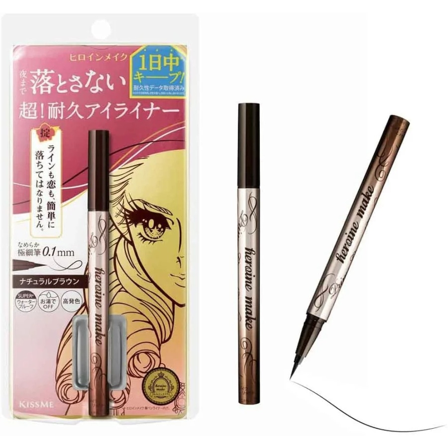 Bút kẻ mắt Kissme Heroin chống thấm nước, siêu bền 24h, siêu mảnh 0.1mm