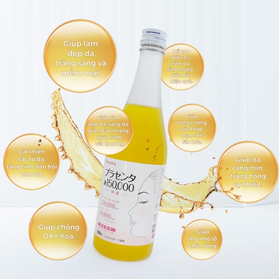 Nước uống Nhau thai heo Fracora Placenta 150000mg 480ml