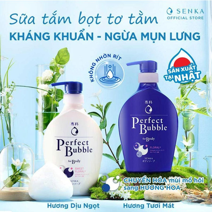 Sữa tắm Senka Perfect Bubble tạo bọt 500ml