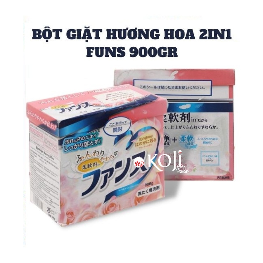 Bột giặt xả 2 trong 1 hương hoa Funs Nhật Bản 900g