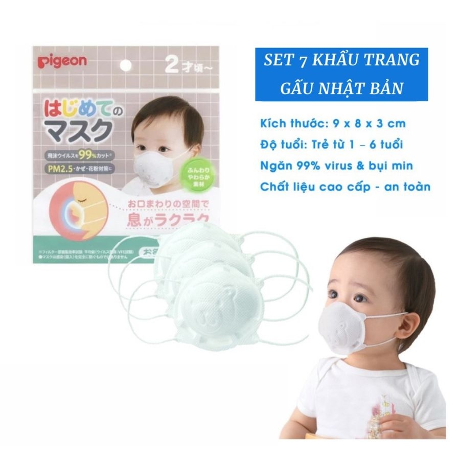 Khẩu trang gấu Pigeon cho bé