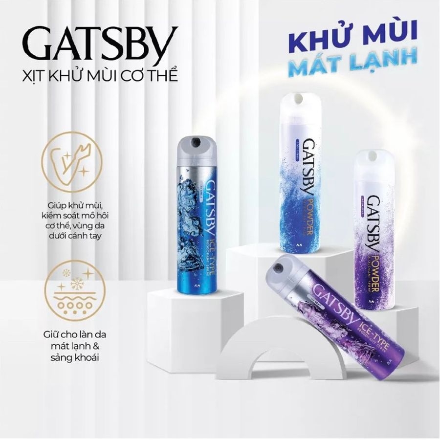 Xịt khử mùi Gatsby Ice-Type 135g