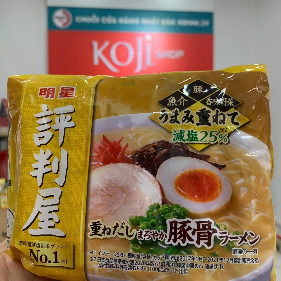 Mì ăn liền Ramen Hyobanya Nhật Bản - Pack 5 gói x 80g