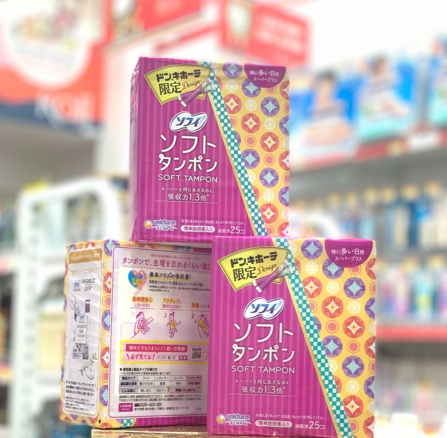 Tampon Unicharm Charm Soft hộp 25 chiếc (ngày siêu nhiều hoặc ban đêm)