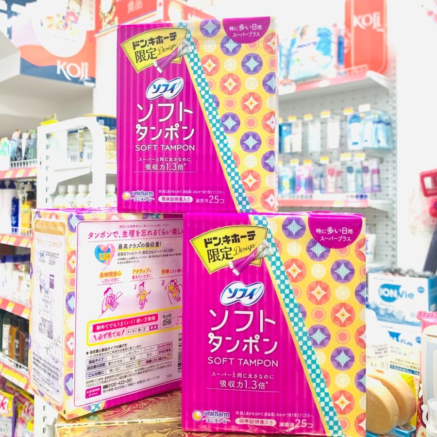 Tampon Unicharm Charm Soft hộp 25 chiếc (ngày siêu nhiều hoặc ban đêm)