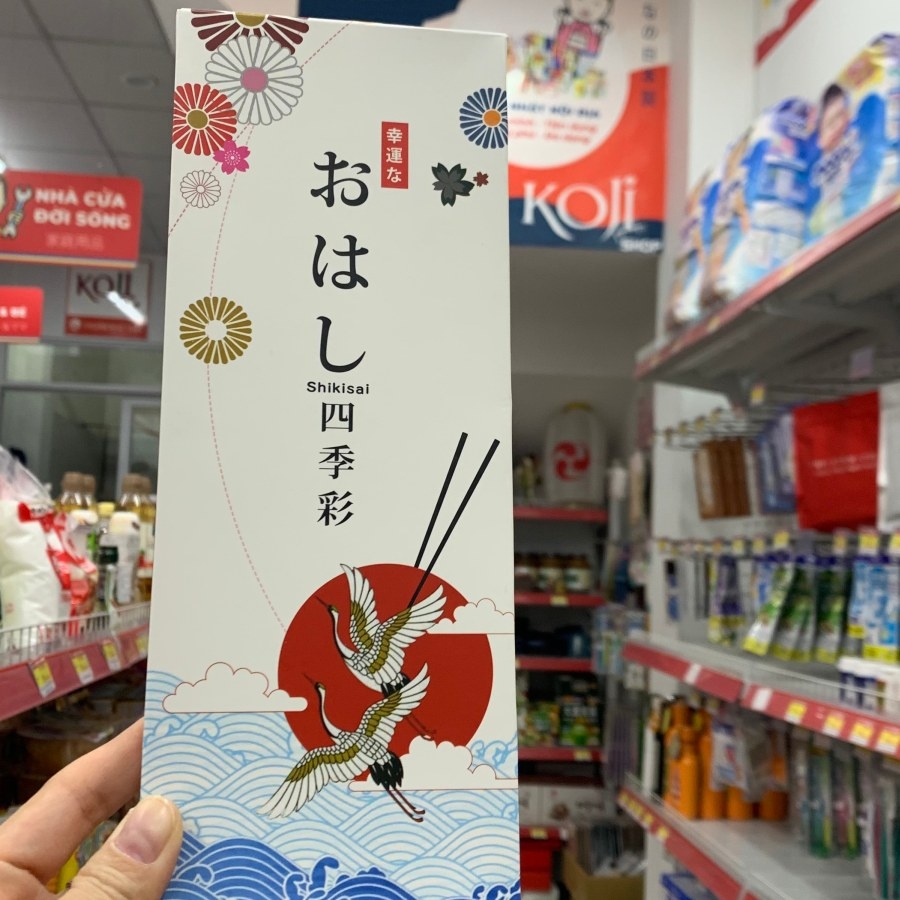 Đũa kháng khuẩn Shikisai Nhật Bản set 5 - chim hạc