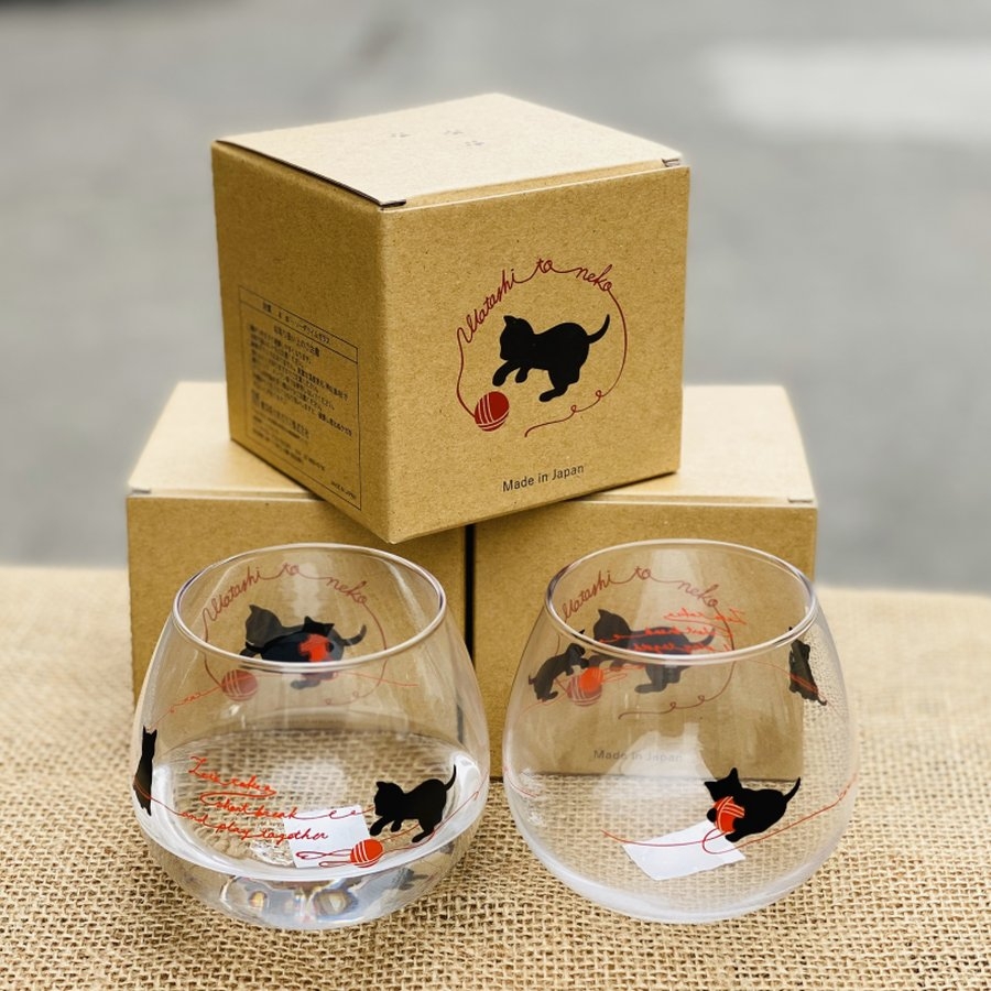 Cốc thủy tinh cỡ đại hình mèo 495ml