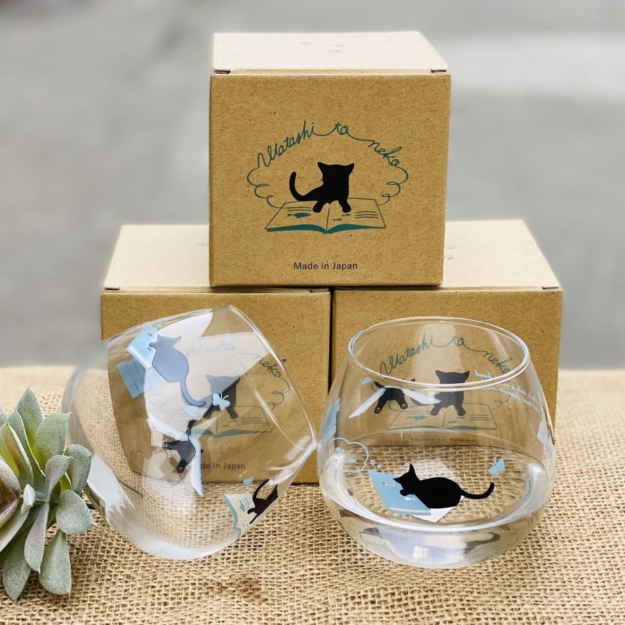 Cốc thủy tinh cỡ đại hình mèo 495ml