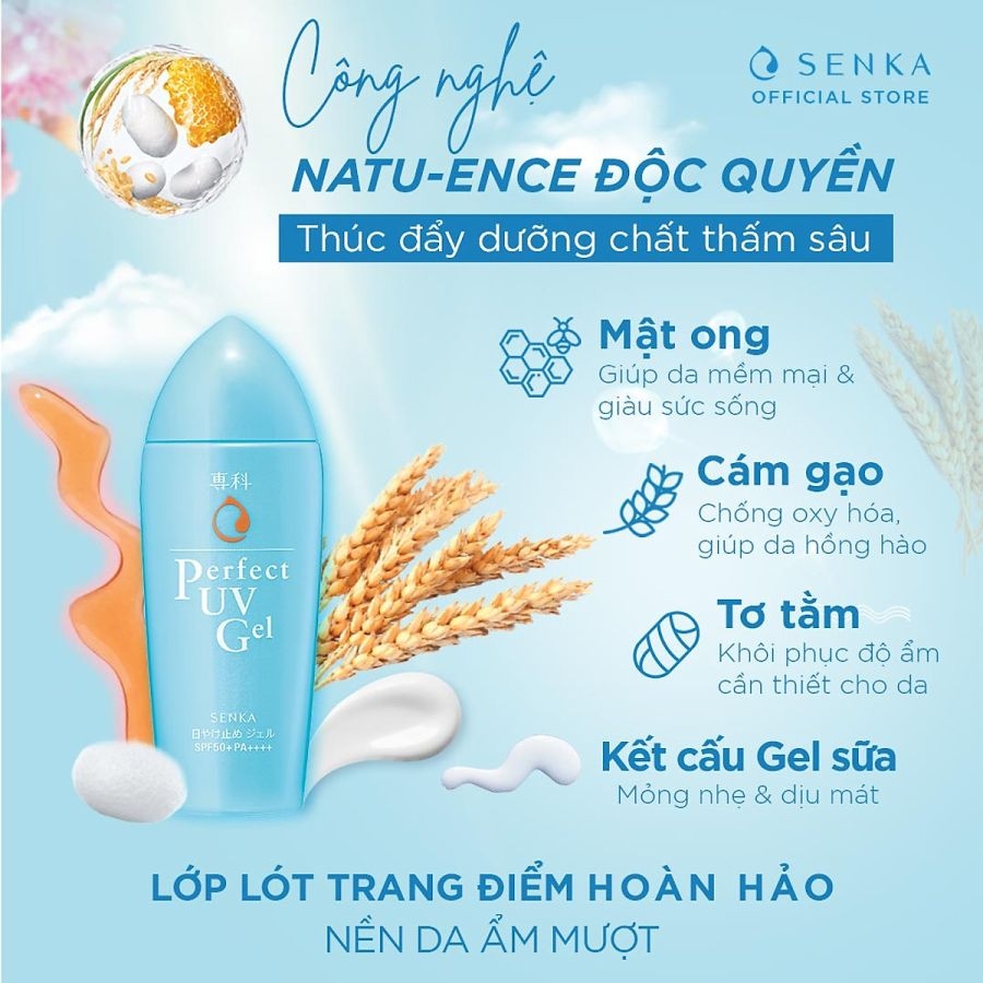 Gel sữa chống nắng Senka Perfect UV Gel SPF 50+ PA++++ 80ml