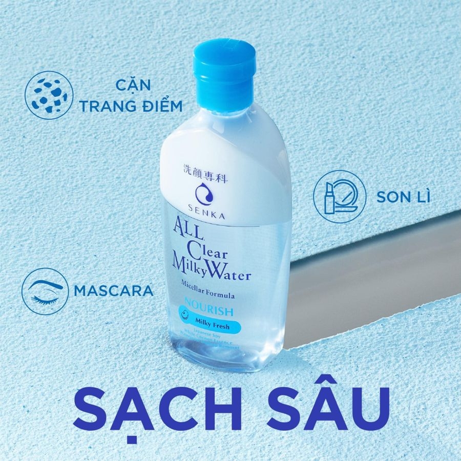 Nước Sữa Tẩy Trang Senka All Clear Milky Water Nourish Hai Lớp