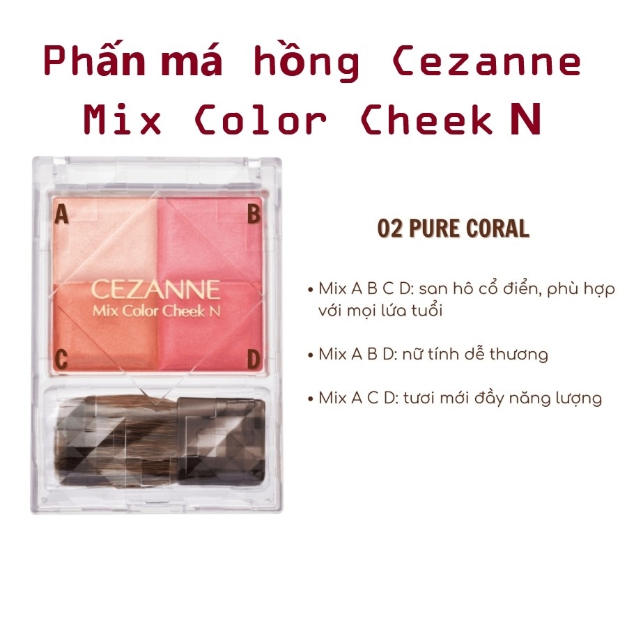 Phấn má hồng Cezanne 4 ô Mix Color Cheek N