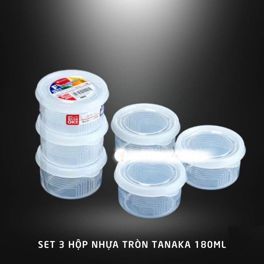 Set 3 hộp nhựa tròn Nakaya 180ml