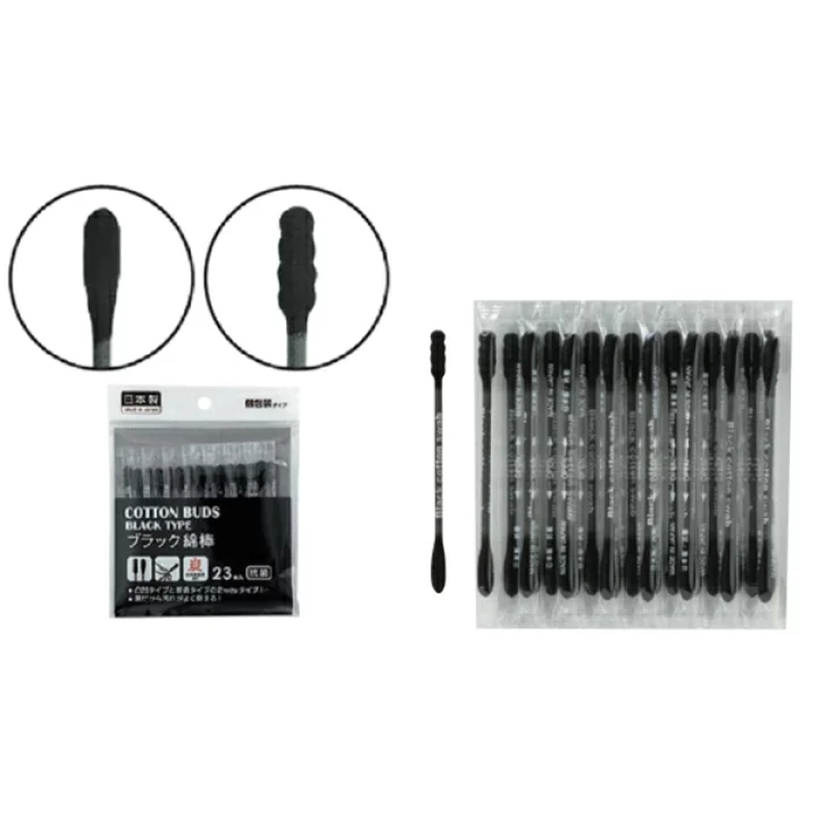 Bông ngoáy tai màu đen 23 cây Makoto