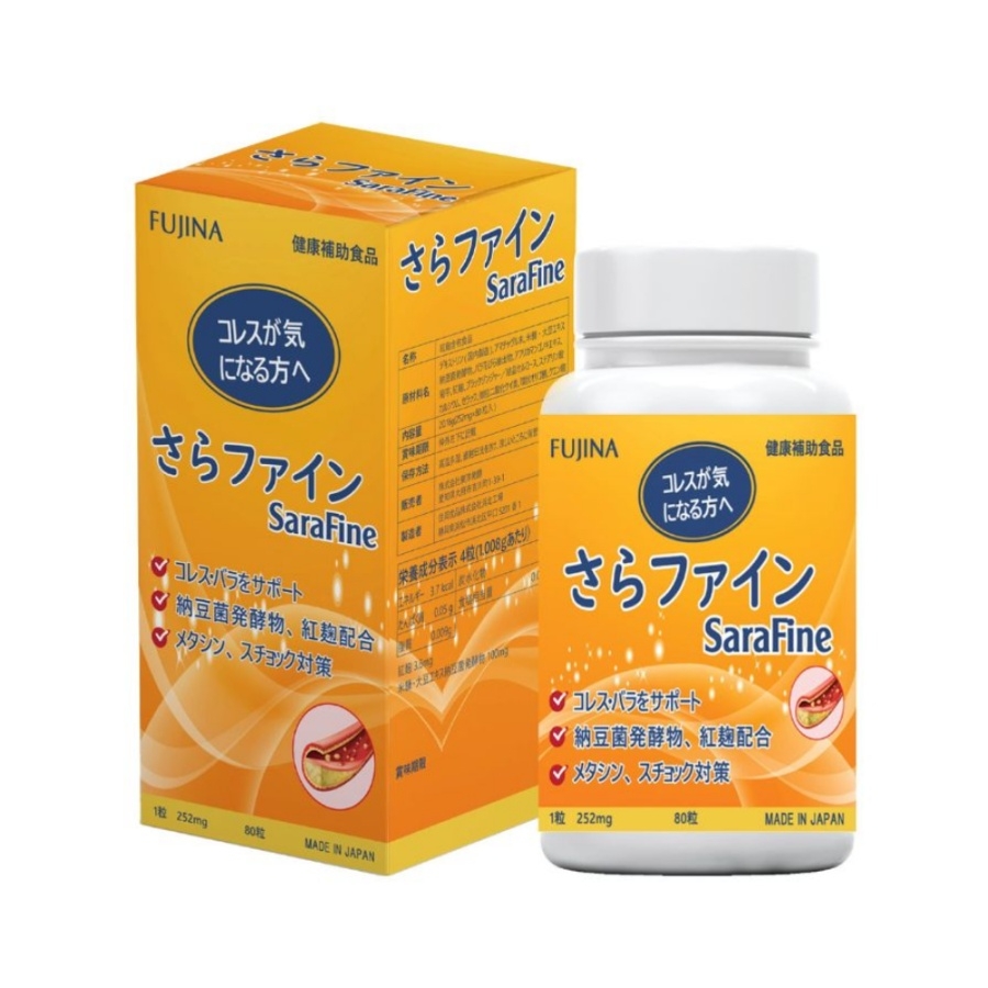 Viên hạ mỡ máu nano Sarafine Fujina  Nhật Bản 80 viên