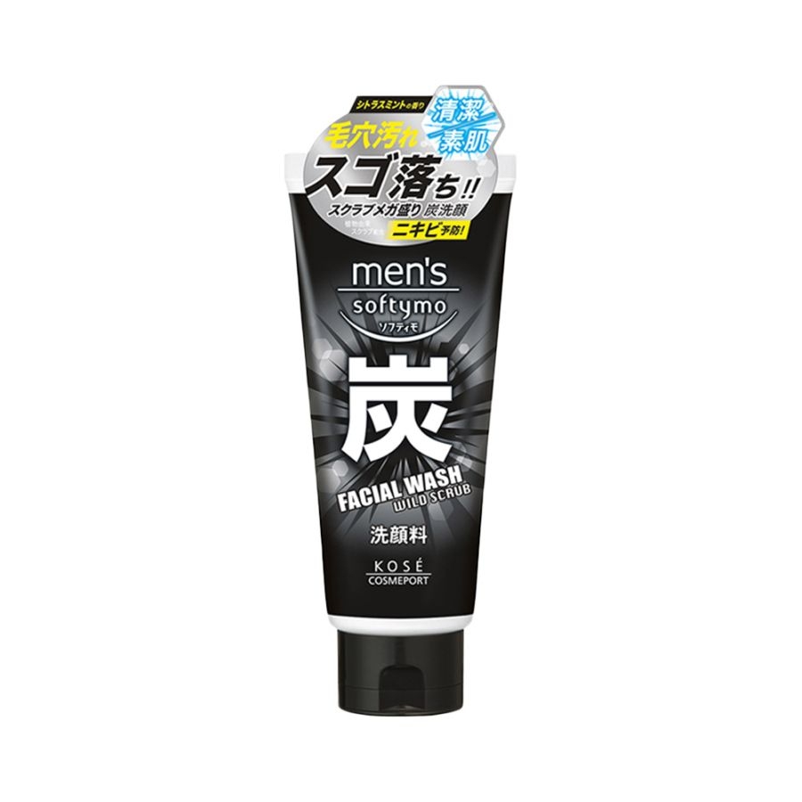 Sữa rửa mặt than hoạt tính dành cho nam Kose Softymo 130g