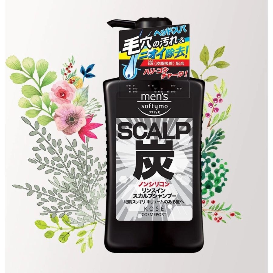 Dầu gội than hoạt tính chăm sóc da đầu dành cho nam Kose Softymo