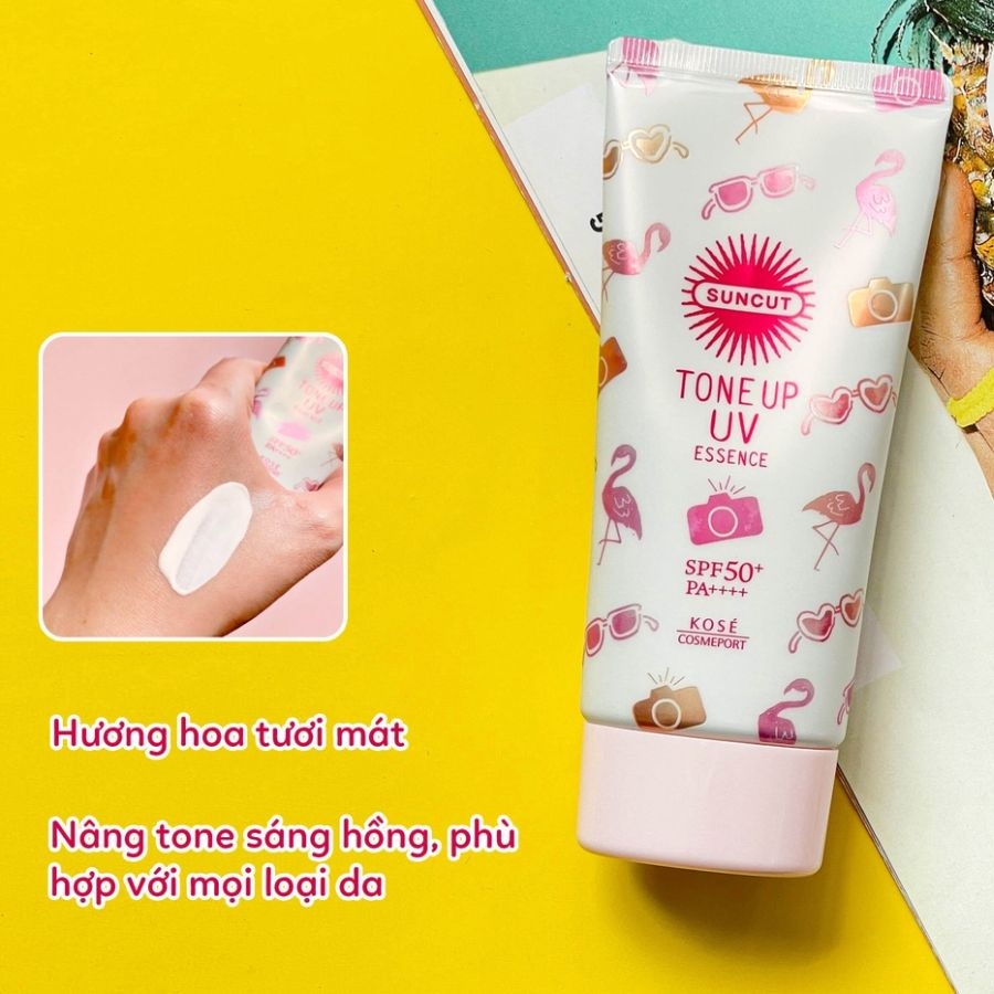Kem chống nắng Kose Suncut Tone Up UV Essence Waterproof SPF 50+ PA++++ 80g