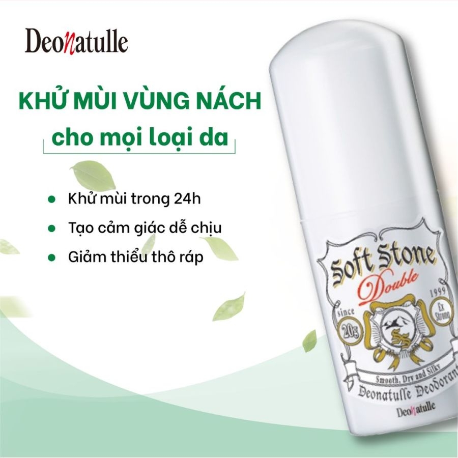 Lăn nách đá khoáng Softstone Double Deonatulle 20g (mẫu mới)