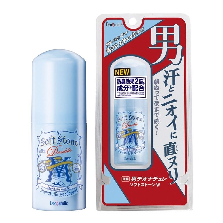 Lăn nách đá khoáng Softstone Double Deonatulle 20g cho nam (mẫu mới)