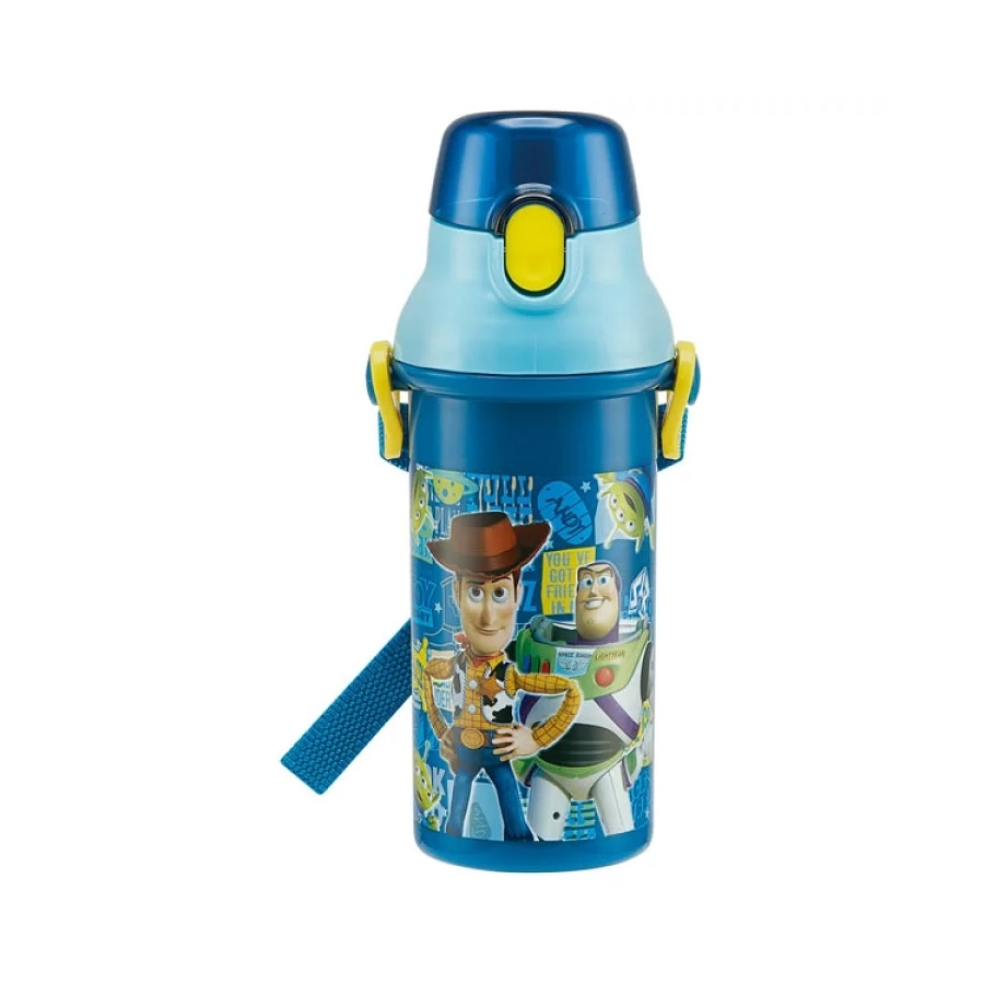 Bình nước Skater 480ml có nút bấm, dây đeo cho bé