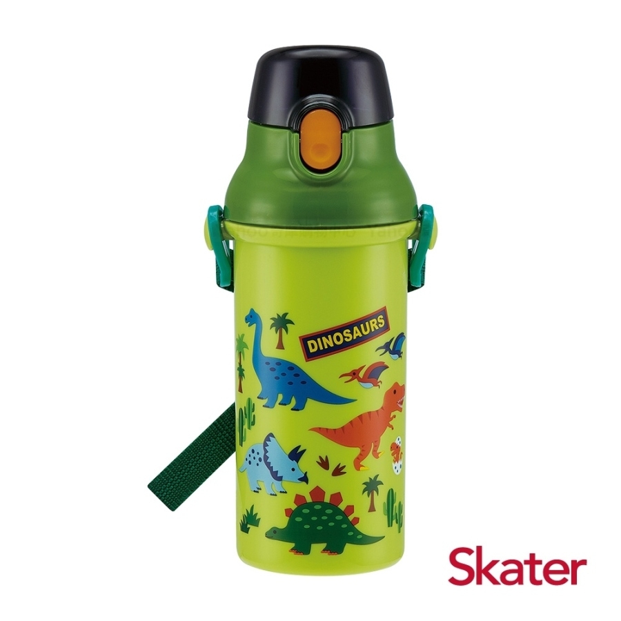 Bình nước Skater 480ml có nút bấm, dây đeo cho bé