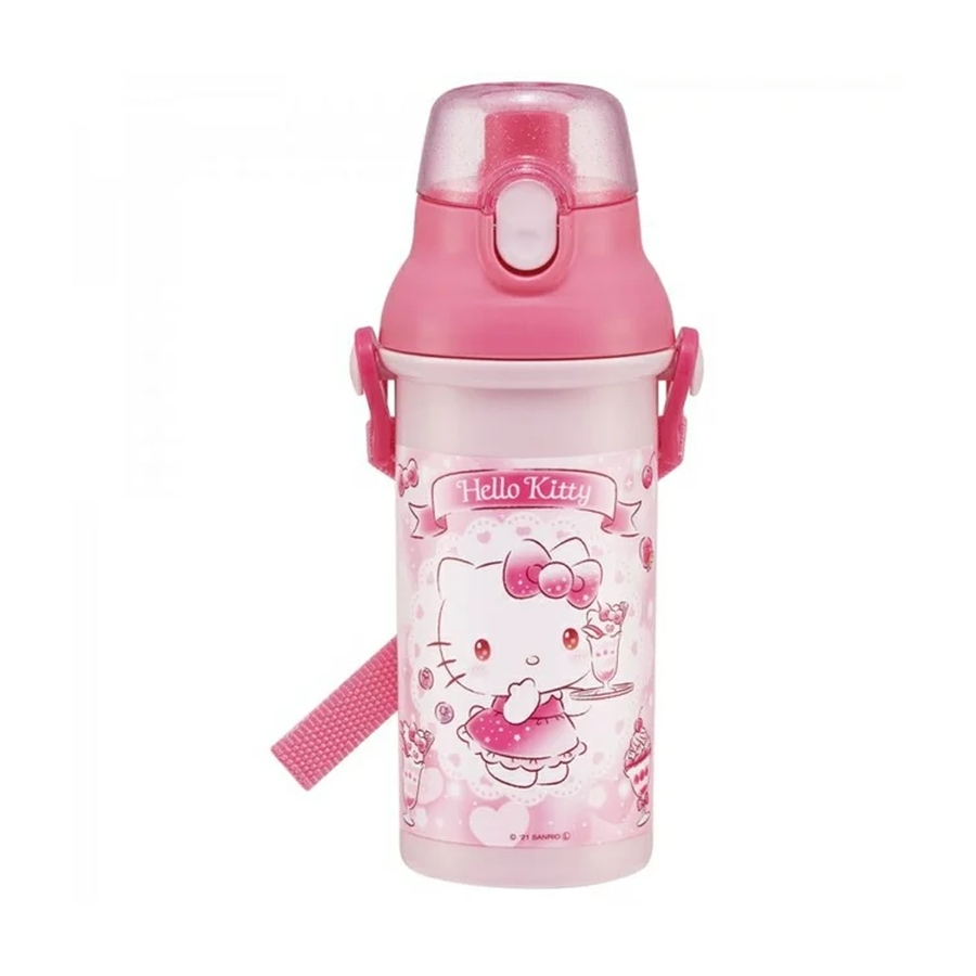 Bình nước Skater 480ml có nút bấm, dây đeo cho bé
