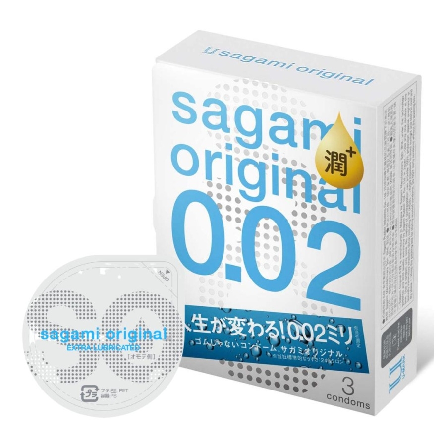Bao cao su Sagami Original 0.02mm - hộp 3 chiếc