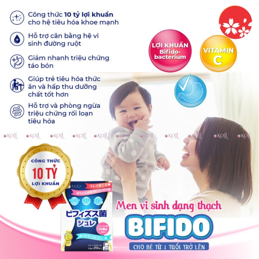 Men vi sinh dạng thạch Bifido (hộp 20 gói nhỏ)