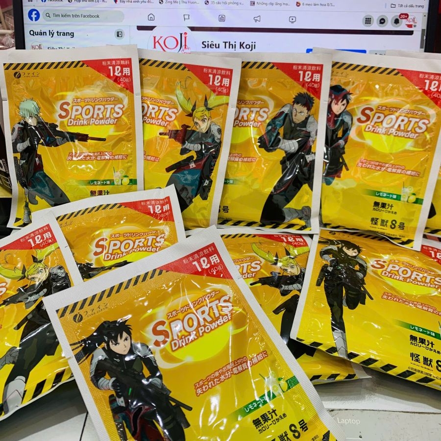 Nước uống điện giải thể thao Fine vị chanh gói 40gr