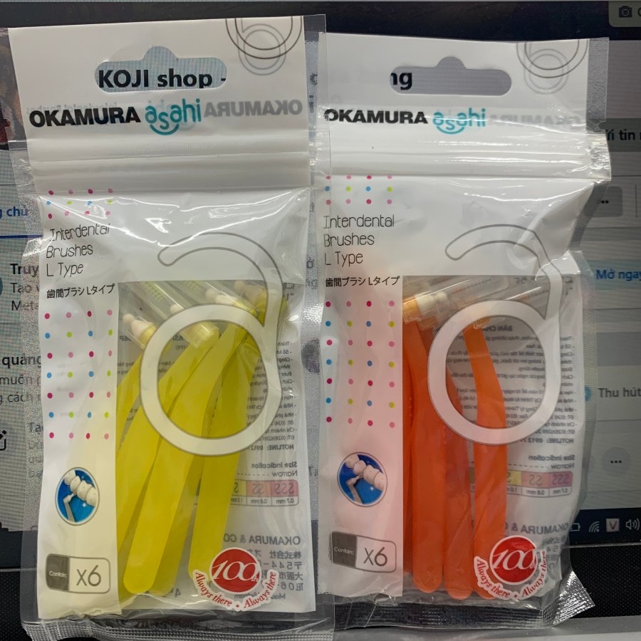 Bàn chải kẽ răng Okamura Asahi 6 chiếc