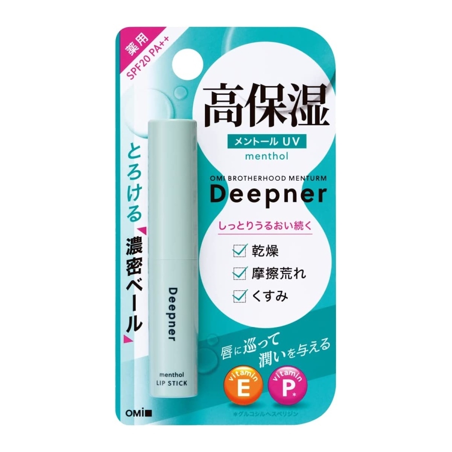 Son dưỡng ẩm môi Menturm Omi Deepner bổ sung Vitamin E, P SPF PA++ thỏi 2.3g