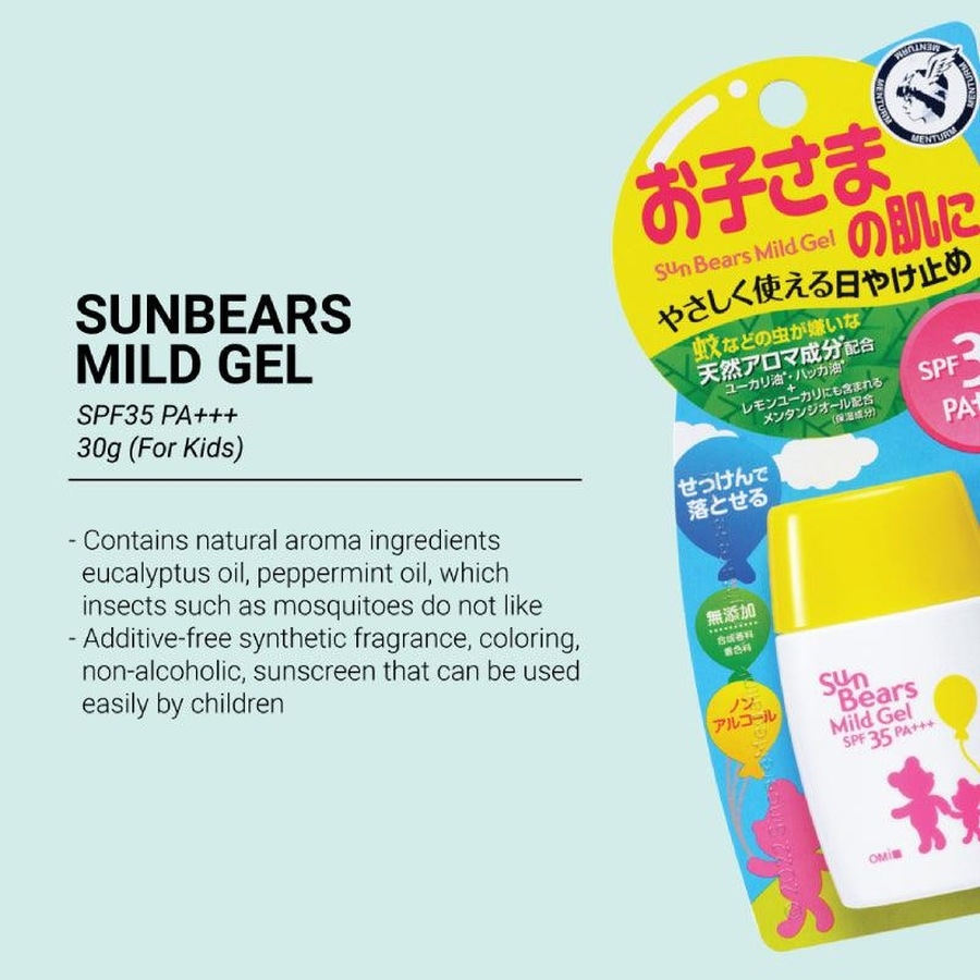 Gel chống nắng lành tính cho trẻ em Omi Sun Bears SPF35 PA+++ 30g